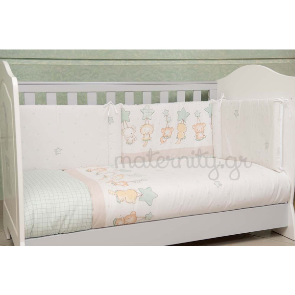 Baby Star Bed Bumper Balance Bright Green