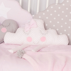 Διακοσμητικό μαξιλάρι ροζ σύννεφο με χαμόγελο και πόδια Baby Star