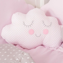 Διακοσμητικό μαξιλάρι ροζ σύννεφο με χαμόγελο Baby Star