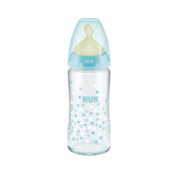 NUK bottle First Choice plus glass 240ml with latex nipple 0-6m