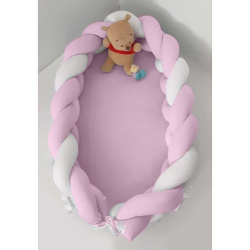 Baby Oliver φωλιά ύπνου με αποσπώμενη πλεξούδα ροζ 200x16cm
