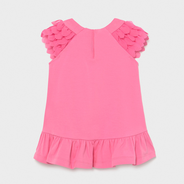Φόρεμα παιδικό μακό με βολάν ροζ Mayoral 01975-18