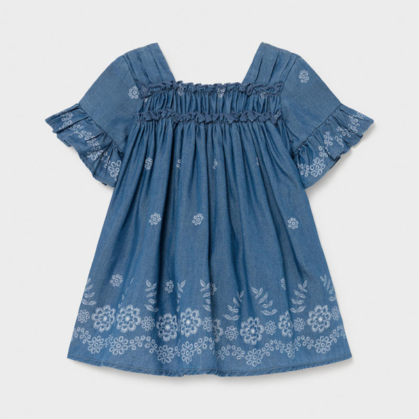 Φόρεμα τζιν παιδικό με σχέδιο Mayoral 01981-5