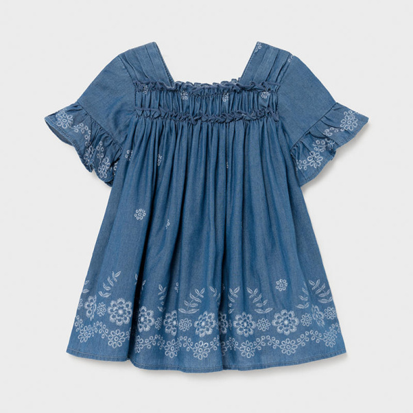 Φόρεμα τζιν παιδικό με σχέδιο Mayoral 01981-5