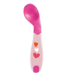 Chicco Κουτάλι σιλικόνης Baby's First Spoon 8M+ ροζ