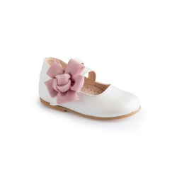 Παιδικό παπούτσι αμπιγιέ για κορίτσι εκρού - μήλο Gorgino 2229-2