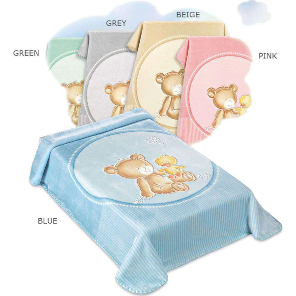 Bunny bebe βρεφική κουβέρτα βελουτέ αγκαλιάς 80×110 Belpla Dralon 549