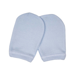Bunny bebe Soft Touch 100% Cotton Baby Mittens - Blue