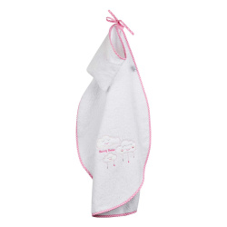 Bunny bebe βρεφική κάπα - μπουρνούζι με ρέλι σύννεφο ροζ