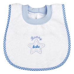 Bunny bebe bib towel "apron style" Star blue