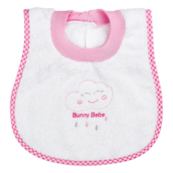 Bunny bebe bib towel "apron style" Cloud pink