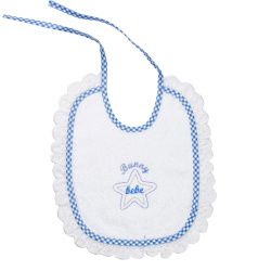 Bunny bebe bib towel with rally and lace Star blue