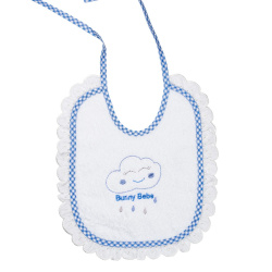Bunny bebe bib towel with rally and lace Cloud blue