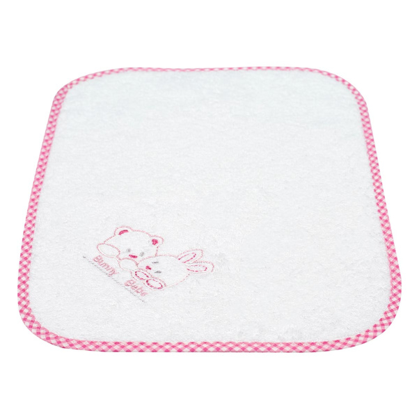 Bunny bebe Face Towel with embroidery teddy bears Pink