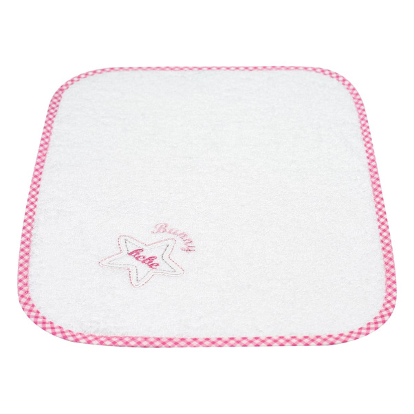 Bunny bebe Face Towel with embroidery Star Pink