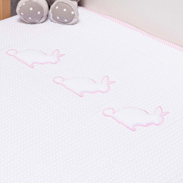 Abo Πικέ κουβέρτα 100x150 cm Rabbit Pink