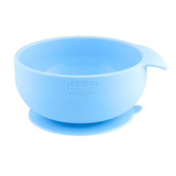 Chicco Easy Meal Silicone Suction Bowl - Baby Weaning Bowl - Light Blue