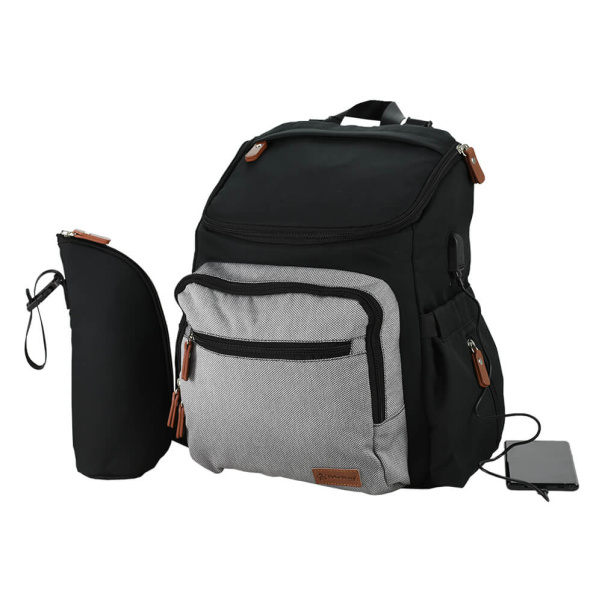 Bebe Stars Mama bag backpack changing with USB Moon Grey 590-189