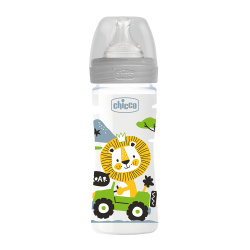 Chicco Well Being Plastic Baby Bottle with Medium Flow Silicone Nipple 250 ml
