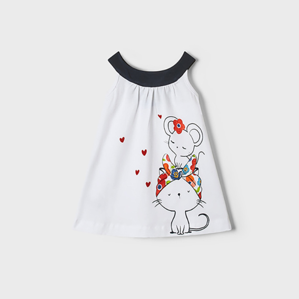 Mayoral παιδικό φόρεμα λευκό 01938-56