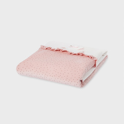 Mayoral κουβέρτα βελουτέ με βολάν ροζ 09158-15