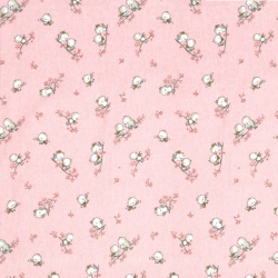 Πάνα Φανέλα bebe Birds 15 80Χ80 Pink Flannel cotton 100% Dimcol