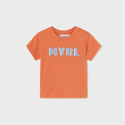Mayoral μπλούζα κοντομάνικη βαμβακερή πορτοκαλί 00106-71