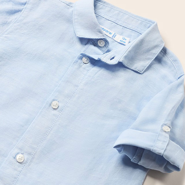 Mayoral πουκάμισο λινό μακρυμάνικο γαλάζιο 00117-41