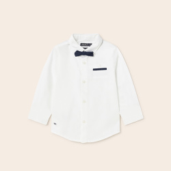 Mayoral πουκάμισο μακρυμάνικο με παπιγιόν λευκό 01115-40