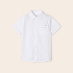Mayoral πουκάμισο βαμβακερό με κοντό μανίκι λευκό 03159-83