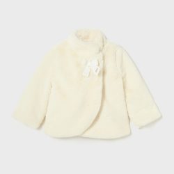 Mayoral παιδικό παλτό γούνα εκρού 02415-13