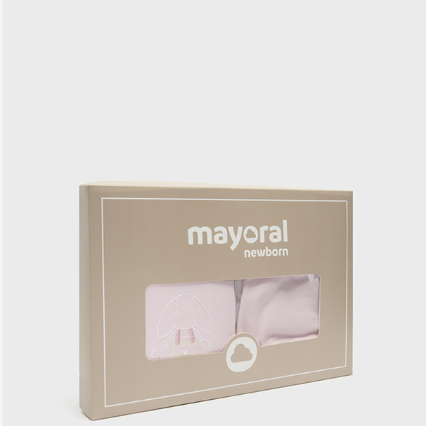 Mayoral σετ φορμάκι με κορμάκι και σκουφάκι ροζ 01723-38