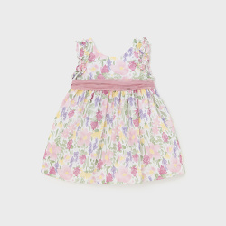Mayoral παιδικό φόρεμα λουλούδια ροζ 01902-47