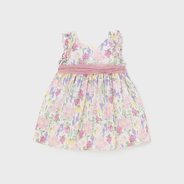 Mayoral παιδικό φόρεμα λουλούδια ροζ 01902-47