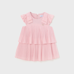 Mayoral παιδικό φόρεμα πλισέ ροζ 01911-84