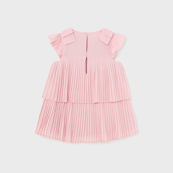 Mayoral παιδικό φόρεμα πλισέ ροζ 01911-84