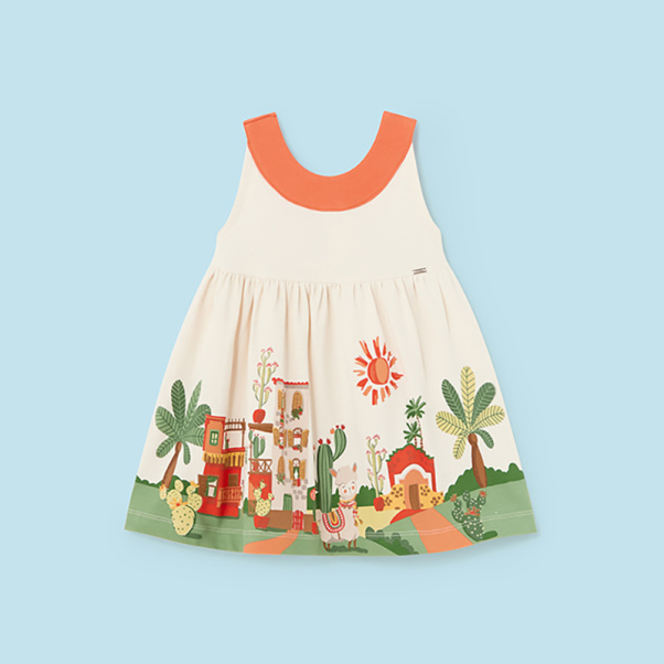 Mayoral παιδικό φόρεμα μπεζ 01928-72