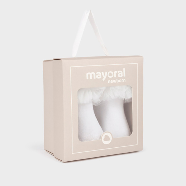 Mayoral σετ καλτσάκια με κορδέλα λευκό 09710-93